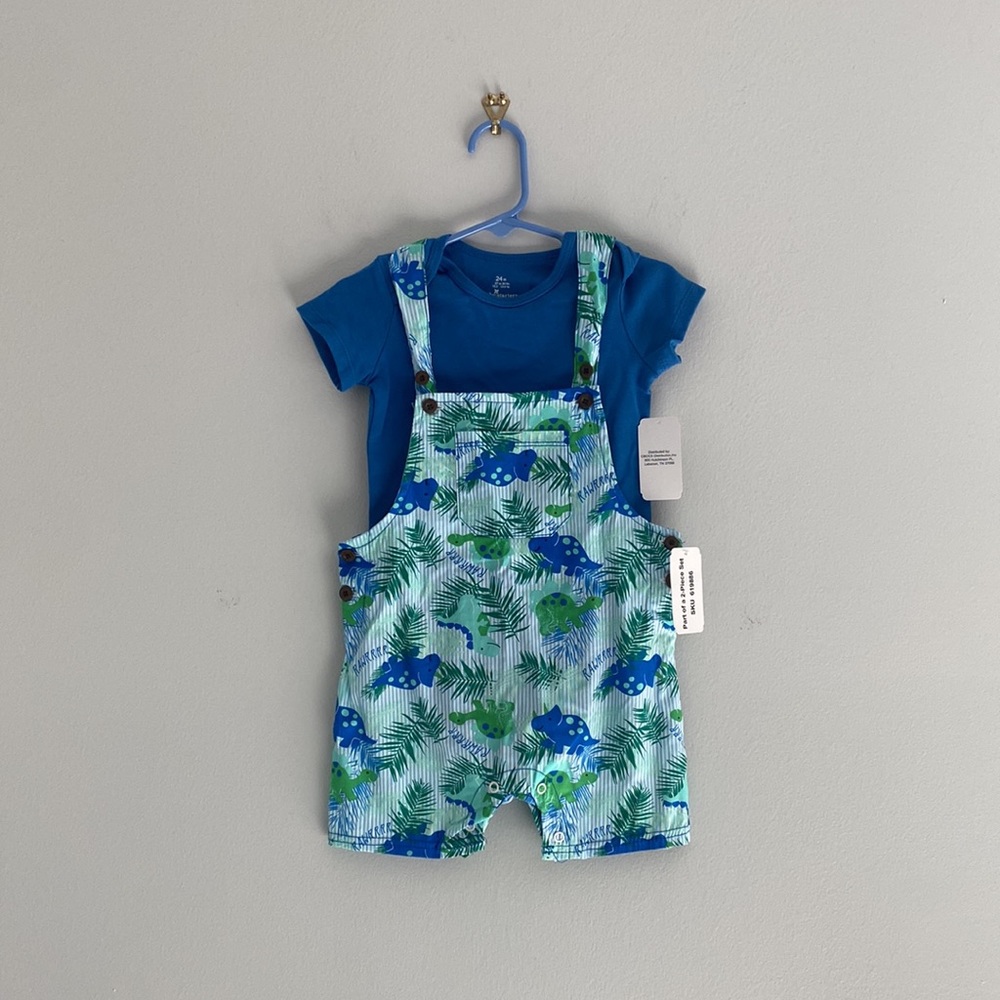 Baby starters 2-piece Dino Overall Set - 24 months